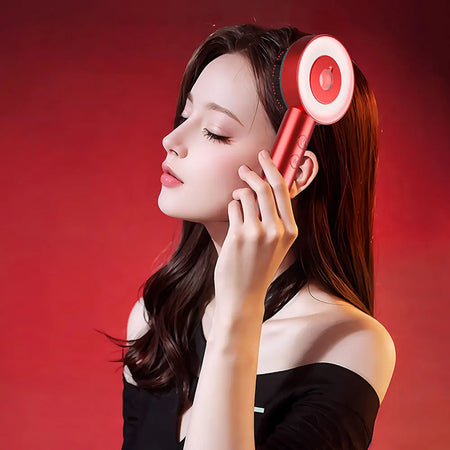 Serenova™ | Peine eléctrico para masaje del cuero cabelludo – Luz roja y aplicador de aceite – Anticaída y crecimiento capilar