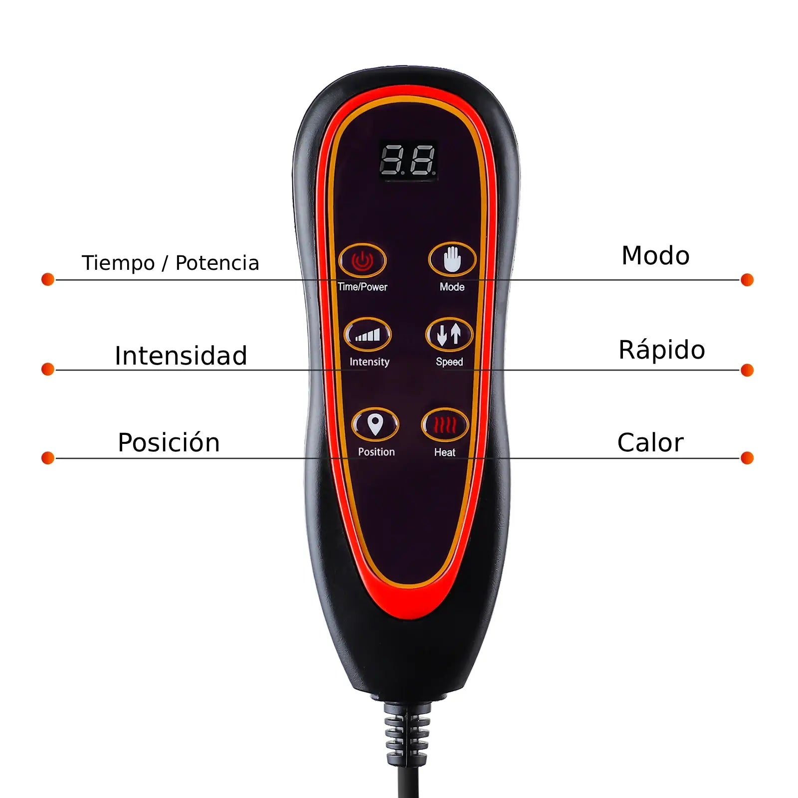 Serenova™ | Cojín de masaje eléctrico vibrante con calor: alivia el dolor de espalda, cuello y lumbar | Uso doméstico y en el coche