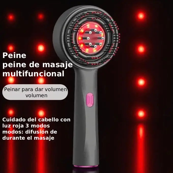 Serenova™ | Peine eléctrico para masaje del cuero cabelludo – Luz roja y aplicador de aceite – Anticaída y crecimiento capilar